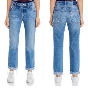 MOTHER The Scrapper Cuff Frayed Ankle Jeans in Take Me Higher